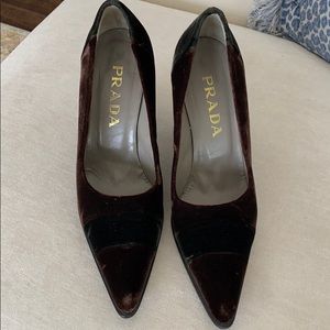 Prada velvet heels